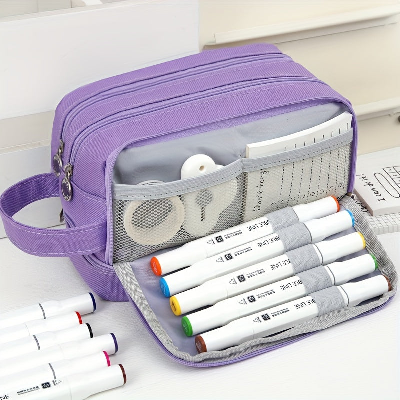 Large Pencil Case Stationery Bag Handheld Box Makeup Bag Portable