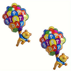 2pcs Birthday Parachute Bear Aluminum Balloon Room Decoration