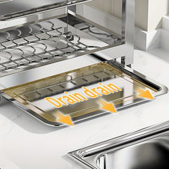 304 Stainless Steel Kitchen Dish Drain Rack for Home Kitchen