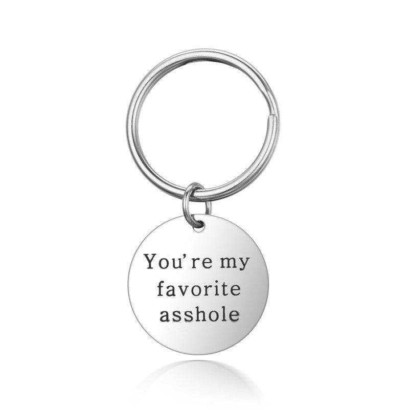 Stainless Steel Couple Keychain Men Women