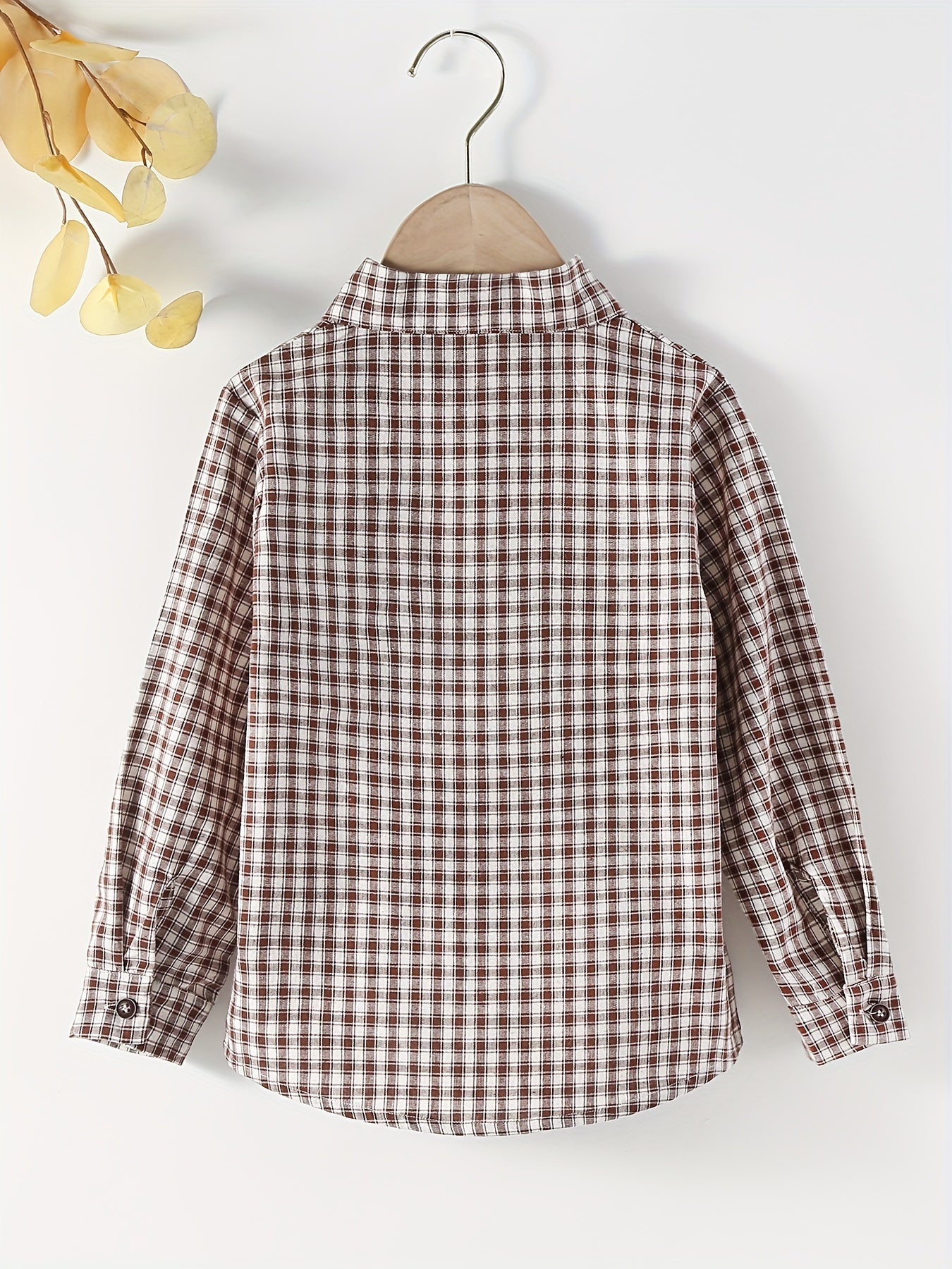 Boy's Plaid Graphic Print Shirt Long Sleeve for Spring Autumn