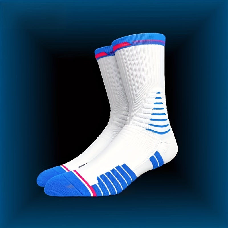 Men's Thickened Breathable Mid Calf Socks for Running Cycling Football