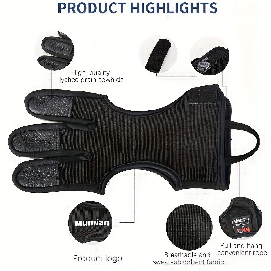 3-Finger Archery Glove for Recurve and Compound Bow