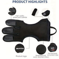 3-Finger Archery Glove for Recurve and Compound Bow