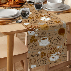 Coffee House Coffee Beans Table Runner 13x72 Inch