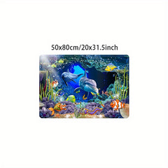 3D Underwater World Printed Kitchen Rug Non-slip Mat