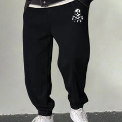 Men's Skull & Bone Print Joggers Casual Breathable Sweatpants