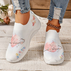 Heart & Flower Walking Shoes Slip on Woven Sneakers Women's Footwear