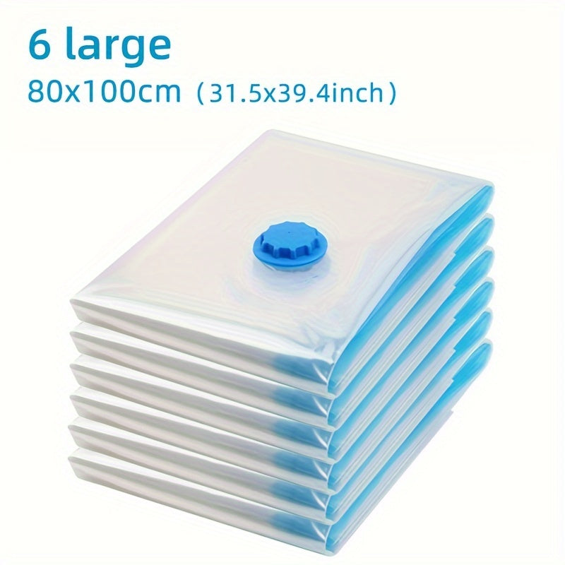 6pcs Vacuum Compression Storage Bag for Clothes Black
