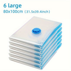 6pcs Vacuum Compression Storage Bag for Clothes Black