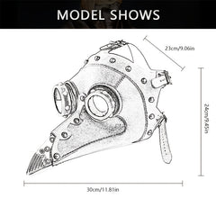 Men's Steampunk Halloween Plague Bird Mouth Doctor Mask Headgear