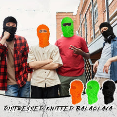 3pcs Solid Full Face Balaclava Hat Windproof Dustproof Knitted Mask