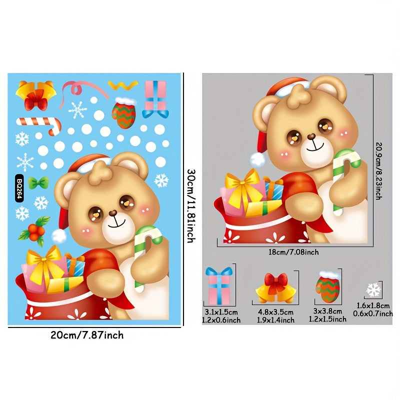 Christmas Glass Window Stickers Santa Claus Snowman Elk Sticker Merry Christmas