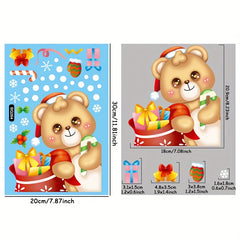 Christmas Glass Window Stickers Santa Claus Snowman Elk Sticker Merry Christmas