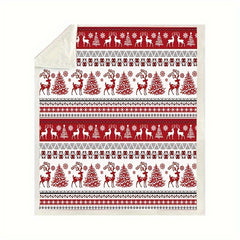 Red Elk Christmas Tree Blanket Bedding Decorative Flannel Blanket