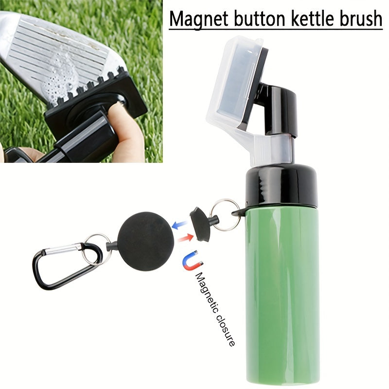 Portable Golf Club Cleaning Brush with Water Spray Bottle