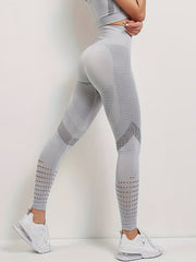 3Pcs High Waist Yoga Pants Slim Fit Hollow Out Seamless Running Leggings