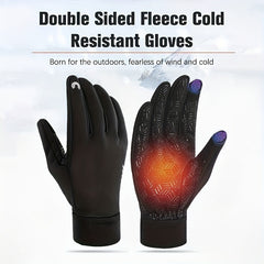 Windproof Waterproof Cycling Gloves Touch Screen Reflective Strip
