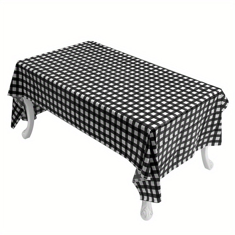 Plaid Printed Table Cloth Waterproof Christmas Birthday