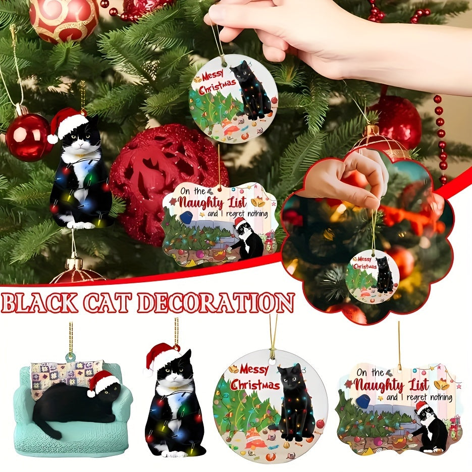 Christmas Cat Pendant Holiday Decor Cat Ornament Home Decoration