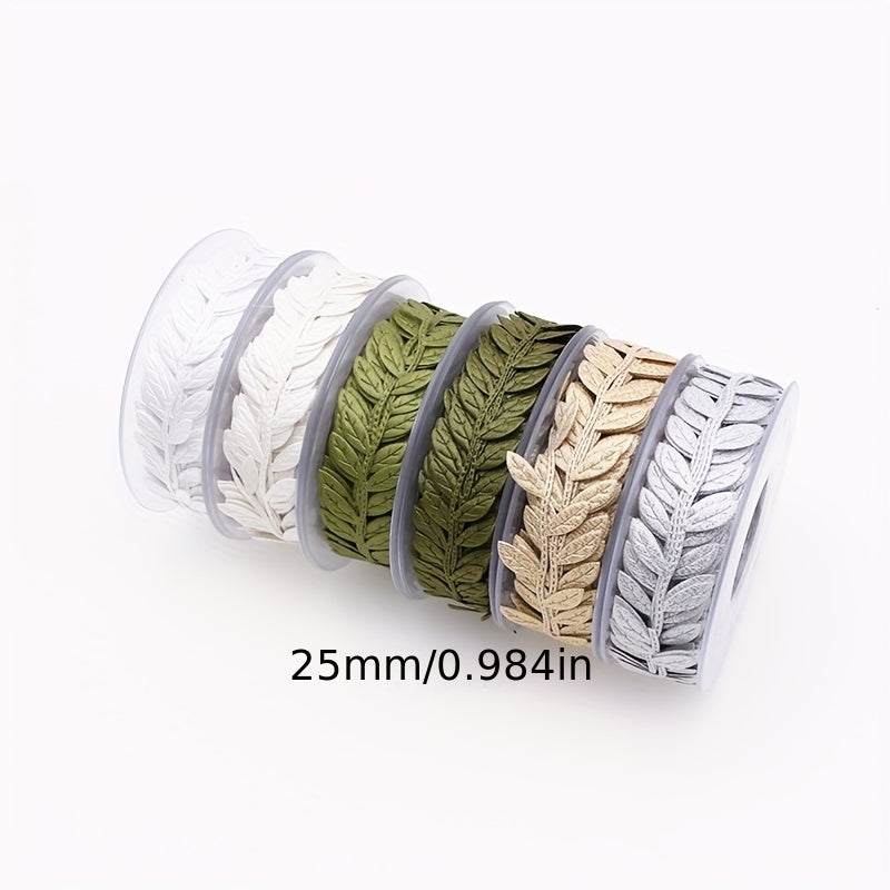 25mm 15m Leaf Ribbon DIY Floral Ribbon Flower Packaging Accessories