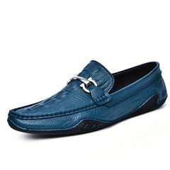 Men's Crocodile Embossed Horsebit Loafers Lightweight Non Slip Shoe
