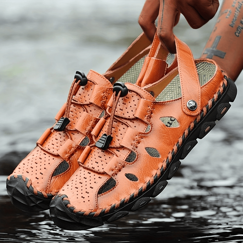 Men's Breathable Slip On Sandals Draw String Casual Walking Shoes