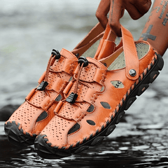 Men's Breathable Slip On Sandals Draw String Casual Walking Shoes