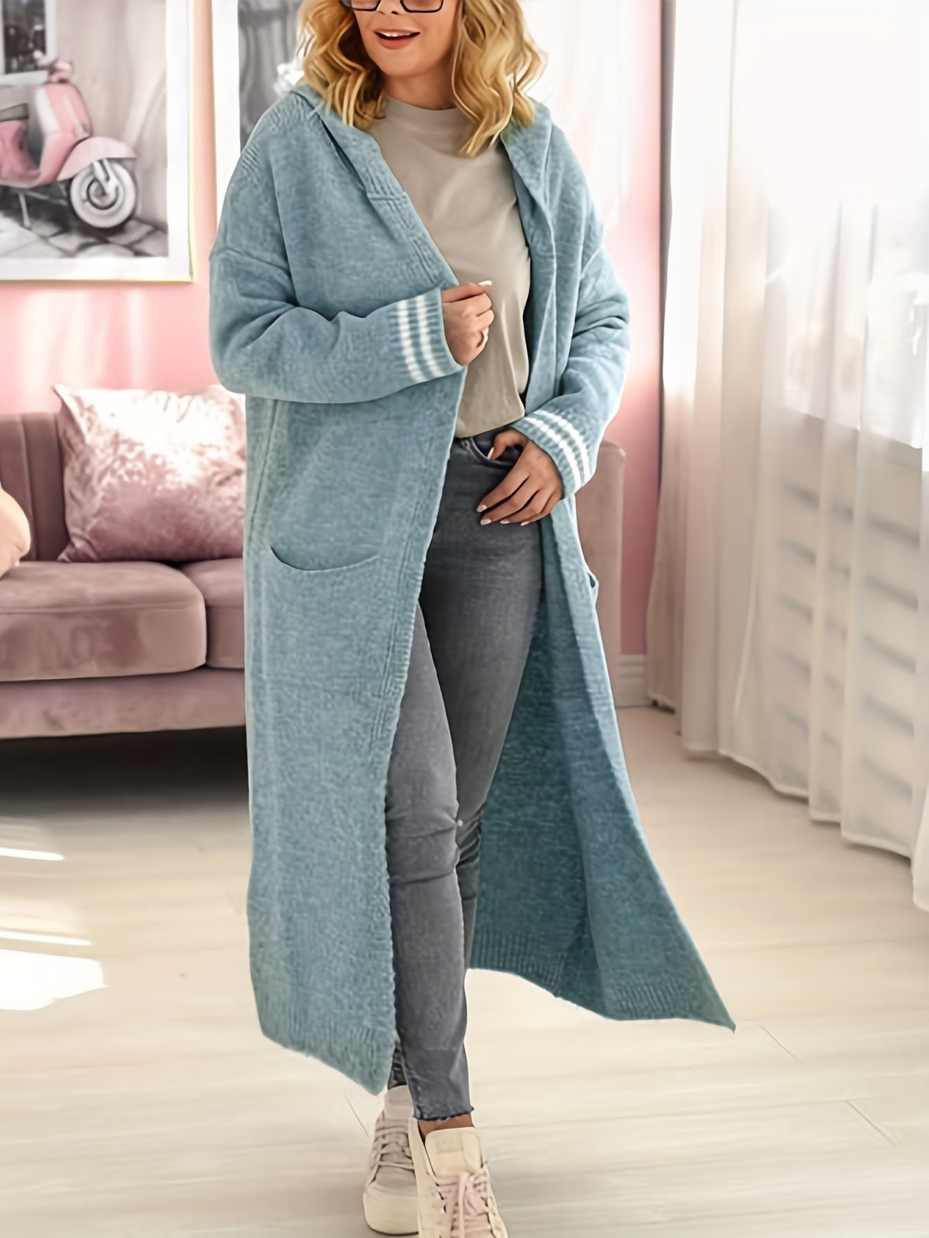 Women's Plus Size Letter Print Cardigan