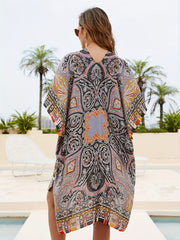 Boho Cover Up Women's Plus Paisley Print Beach Shawl
