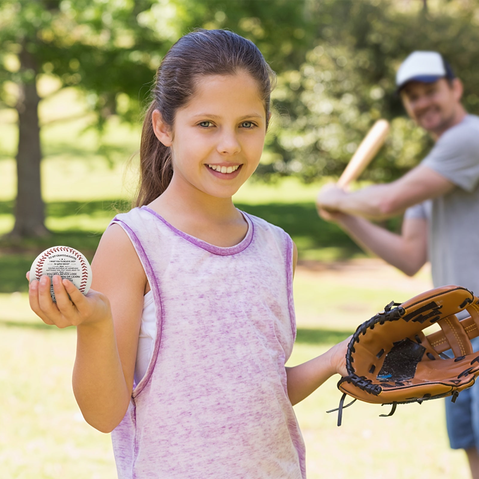 Letter Printed Baseball Christmas Gift For Granddaughter