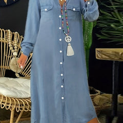 Long Sleeve Maxi Denim Dress