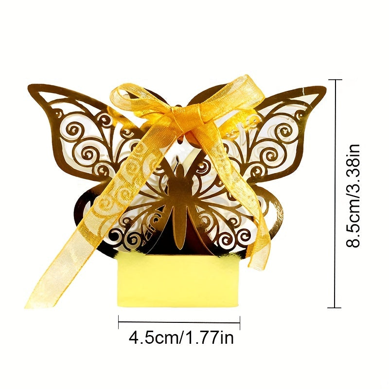 5pcs Wedding Laser Hollow Candy Box Pink Chocolate Packaging Box