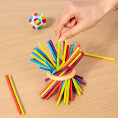 Kids 3-in-1 Wooden Math Puzzle Toy with 40 Sticks & 5 Balls