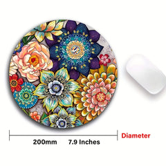 Floral Mouse Pad Textured Non Slip Rubber Base