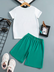 Boys Dino Casual Outfit T shirt & Shorts Kids Summer Clothes