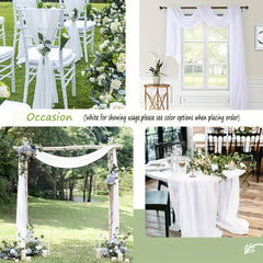 3pcs Wedding Arch Draping Tulle for Ceremony Reception Decor