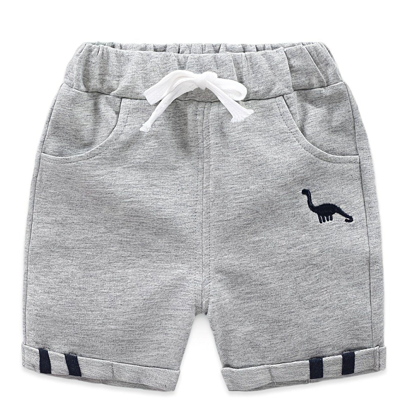 Boys Dinosaur Shorts Drawstring Waist Pocket Casual Summer Kids Clothes