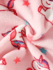 Toddler Unicorn Hooded Bathrobe Flannel PJ