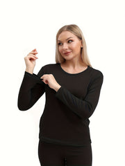 Women's Thermal Underwear Set Soft Base Layer Skiing Winter Warm Top & Leggings