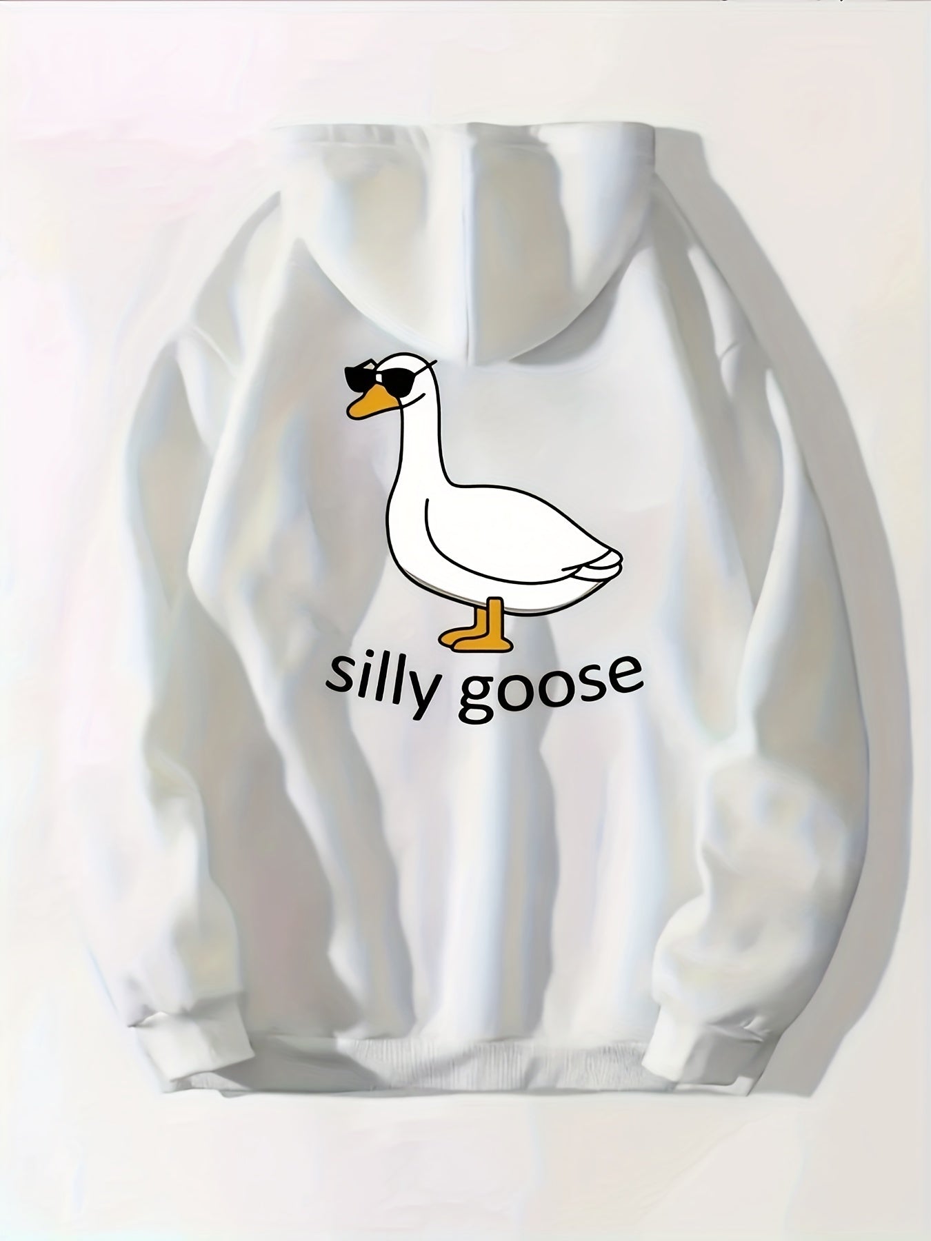 Silly Goose Print Zip Up Hoodie Long Sleeve Sweatshirt