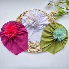 Soft Elastic Strip Flower Baby Hat for Girl