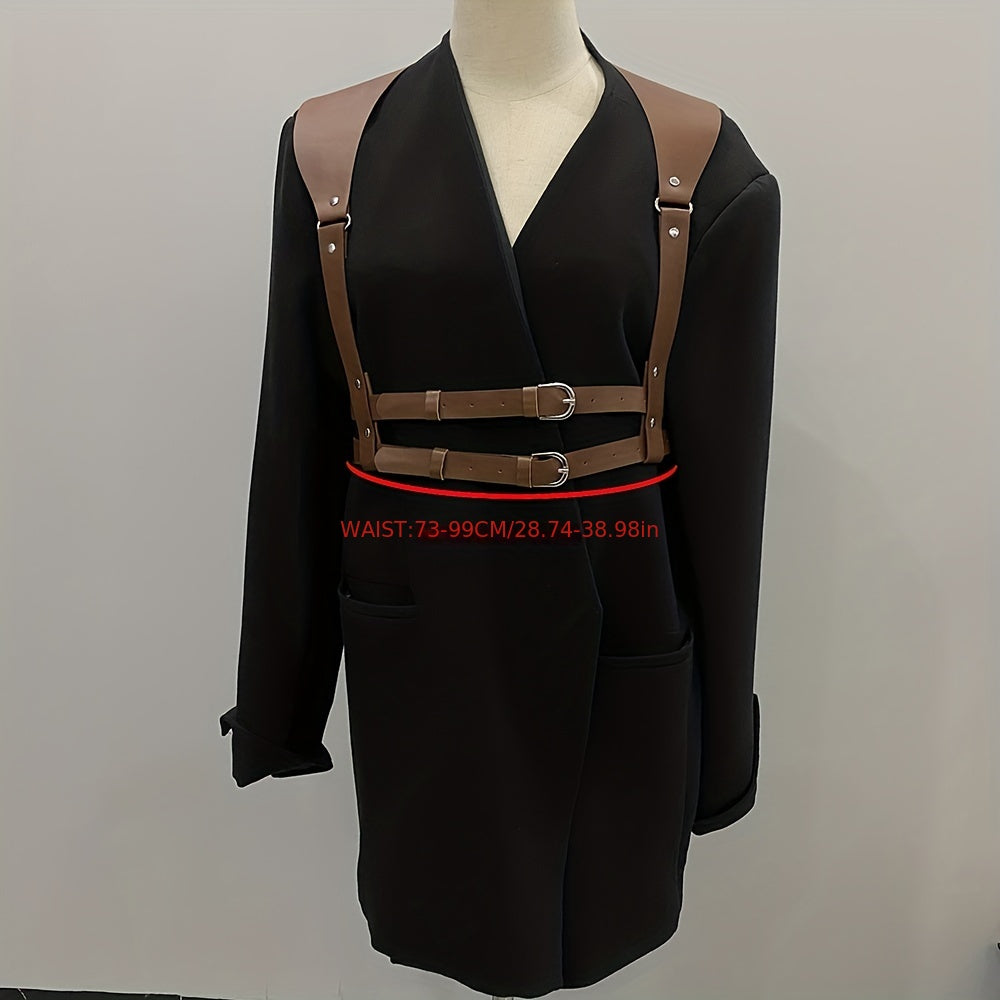 Men's Suspender Belt PU Leather Punk Style Shirt Accessories