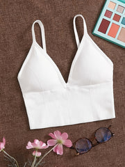 Backless Cami Crop Top Slim Fit V-Neck Sexy Lingerie