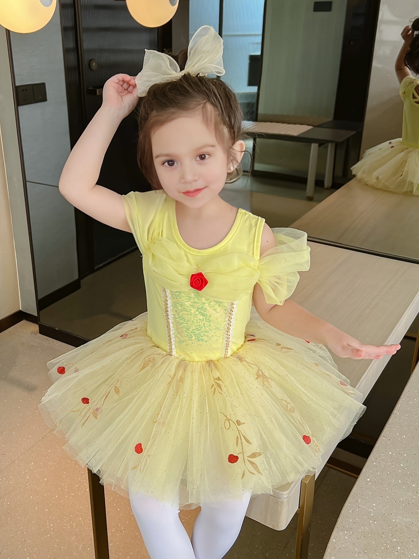 Cotton Cold Shoulder Ballet Leotard Tutu Dance Suit