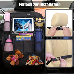 Car Back Seat Storage Bag with Tablet Holder for Kids