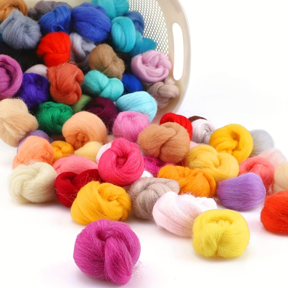 100pcs Needle Felting Wool Roving DIY Craft Spinning Blend