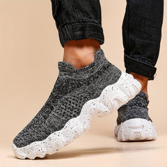 Men's Plus Size Running Sneakers Breathable Slip On Shoes for Outdoor