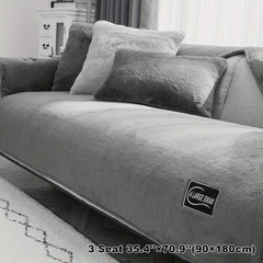 Rabbit Plush Sofa Slipcover Pet-Friendly Thick Protector Fuzzy Non-Slip Cover