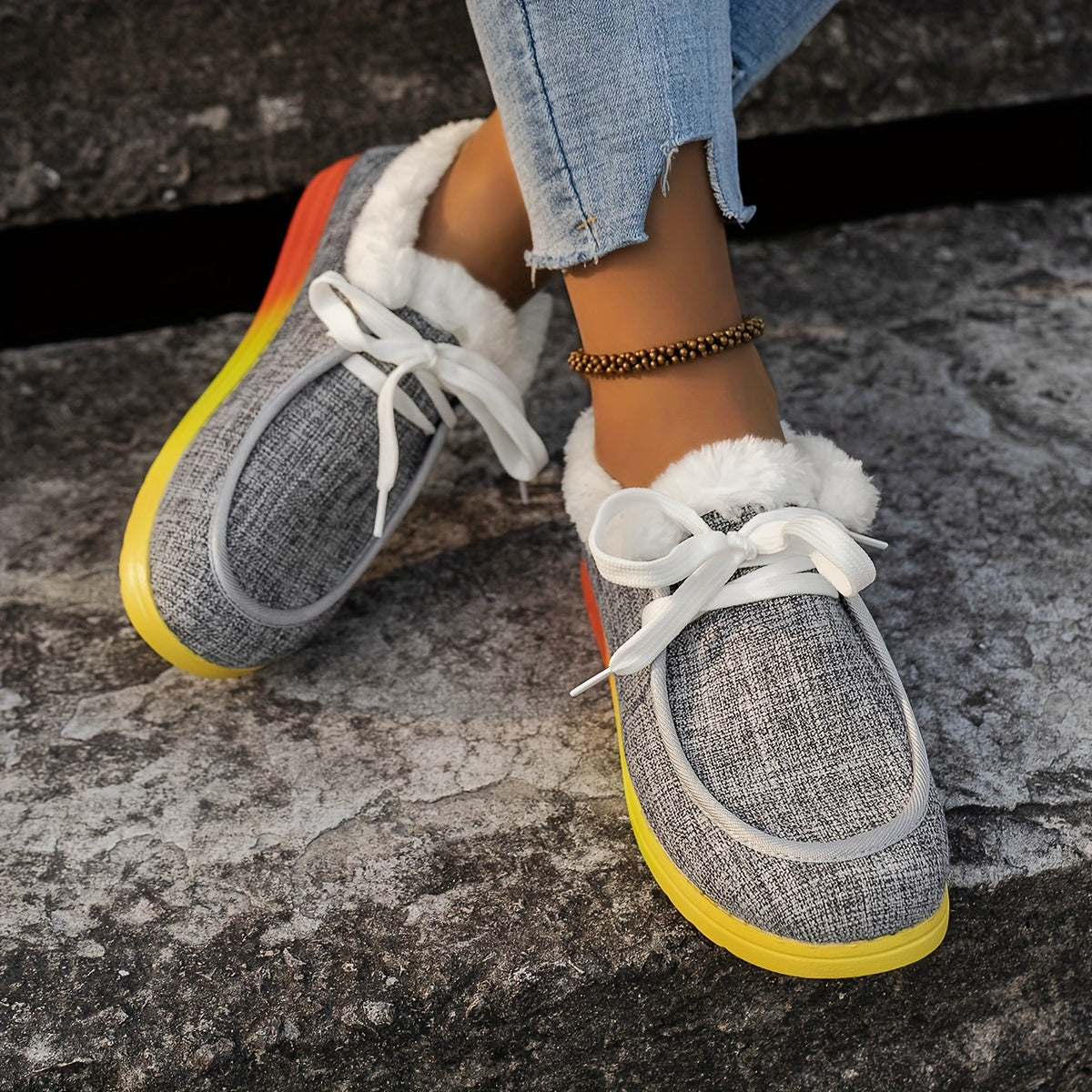 Women's Non-slip Warm Sneakers Low Top Sport Shoes